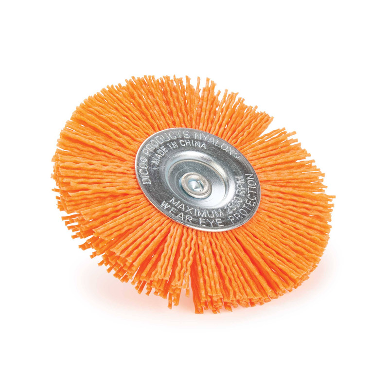 Wheel Brush - Diameter:4" - Grit:120 Grit